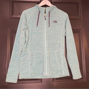 The North Face Jacket Size Medium Space Dye Teal Blue Stripes